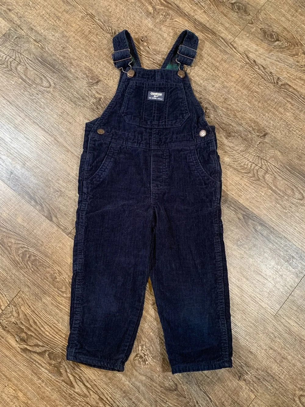 OshKosh B'gosh Toddler Boys' Lined Corduroy Overalls - Navy Blue 3T